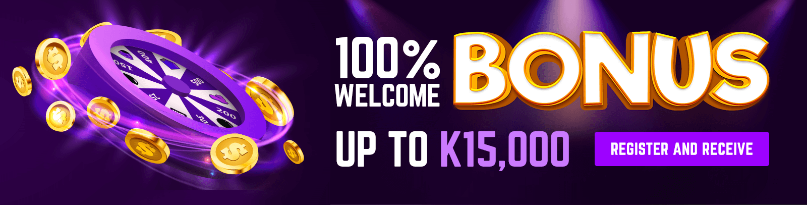 100% Welcome Bonus up to K15000 promotion